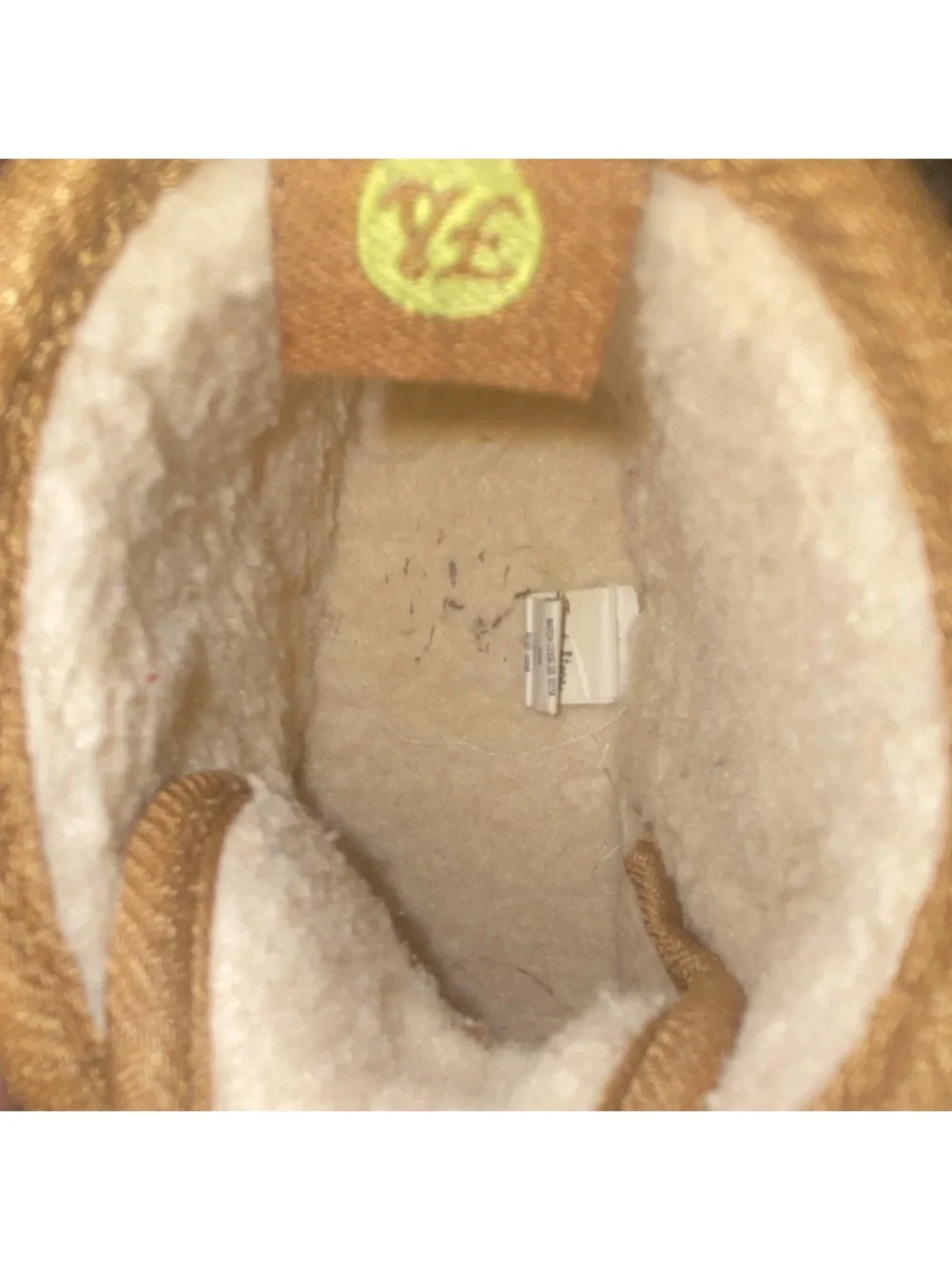 Yellow Earth Kids Tan Suede Shearling Ankle Boots Adjustable Strap Tan Chesnut